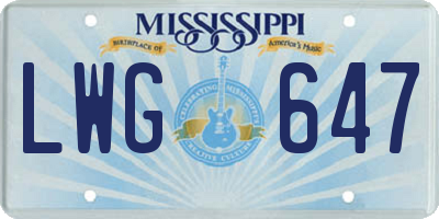 MS license plate LWG647