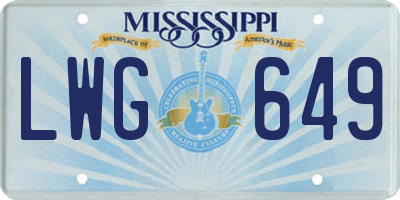 MS license plate LWG649