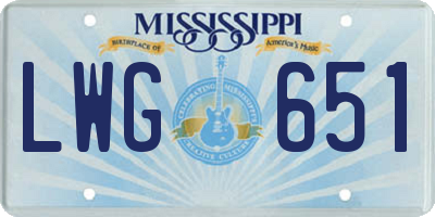 MS license plate LWG651
