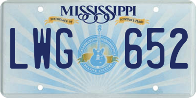 MS license plate LWG652
