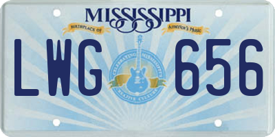 MS license plate LWG656