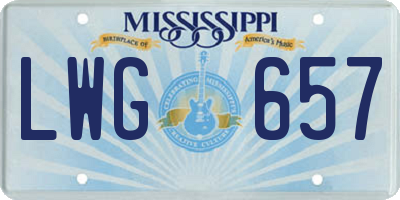 MS license plate LWG657