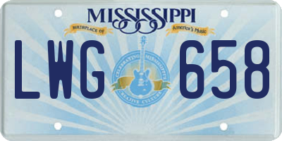 MS license plate LWG658