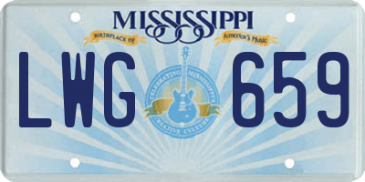 MS license plate LWG659
