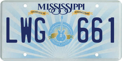 MS license plate LWG661