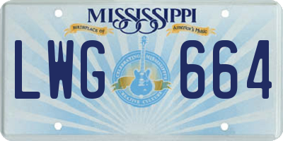 MS license plate LWG664