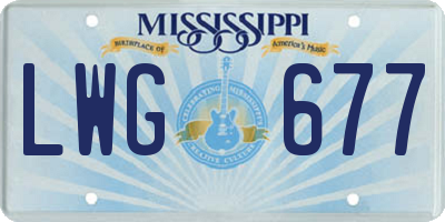 MS license plate LWG677