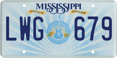 MS license plate LWG679
