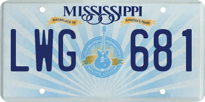 MS license plate LWG681
