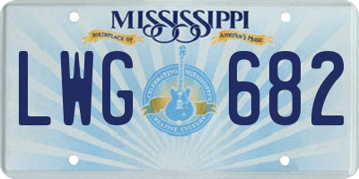 MS license plate LWG682