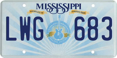 MS license plate LWG683