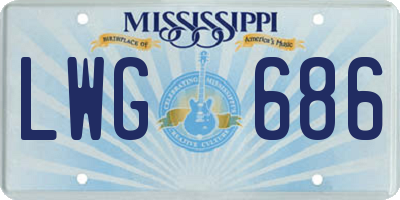 MS license plate LWG686