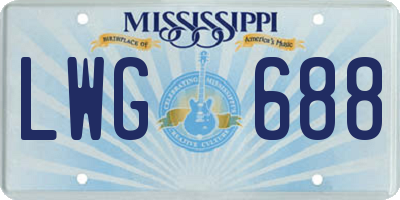 MS license plate LWG688