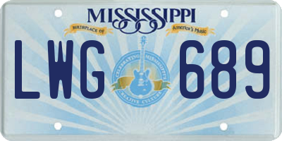 MS license plate LWG689