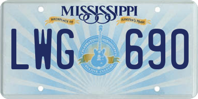 MS license plate LWG690