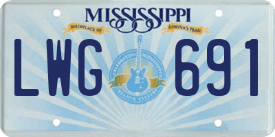 MS license plate LWG691