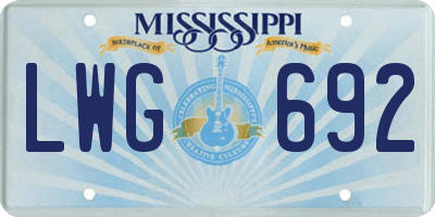 MS license plate LWG692