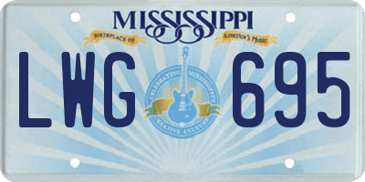 MS license plate LWG695