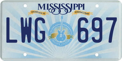 MS license plate LWG697