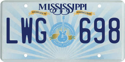MS license plate LWG698