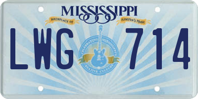 MS license plate LWG714