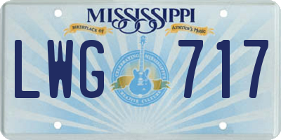 MS license plate LWG717