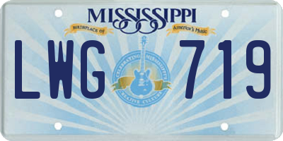MS license plate LWG719
