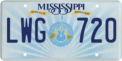 MS license plate LWG720
