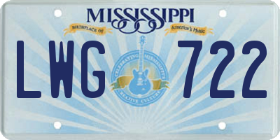MS license plate LWG722