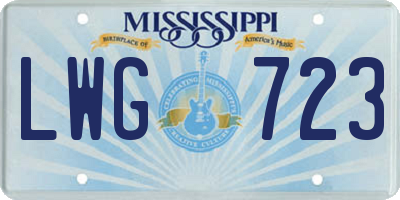 MS license plate LWG723