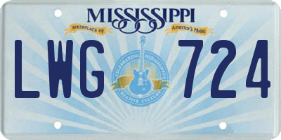 MS license plate LWG724