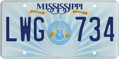 MS license plate LWG734