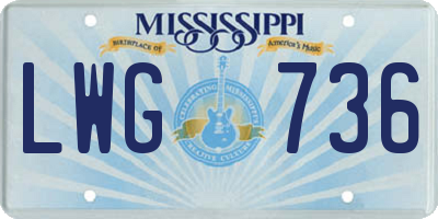 MS license plate LWG736
