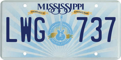 MS license plate LWG737