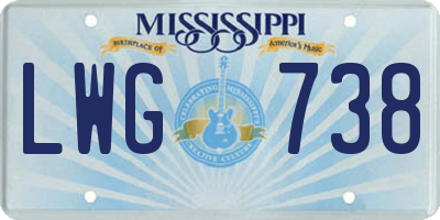 MS license plate LWG738