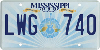 MS license plate LWG740