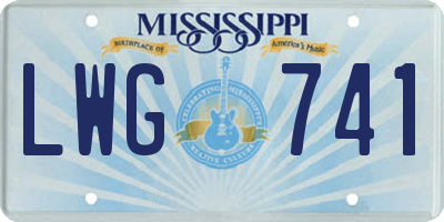 MS license plate LWG741
