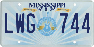 MS license plate LWG744