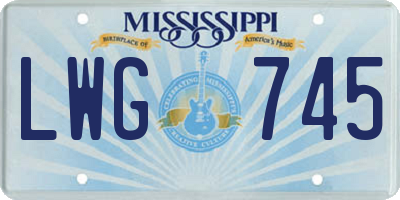 MS license plate LWG745