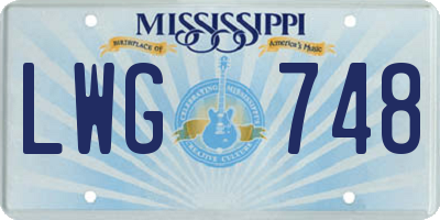 MS license plate LWG748
