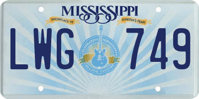 MS license plate LWG749