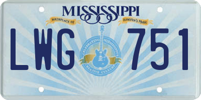 MS license plate LWG751