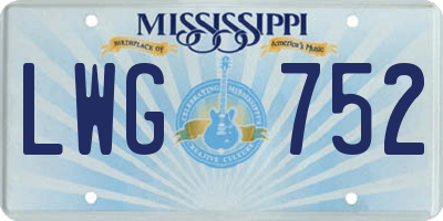 MS license plate LWG752