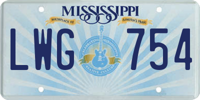 MS license plate LWG754