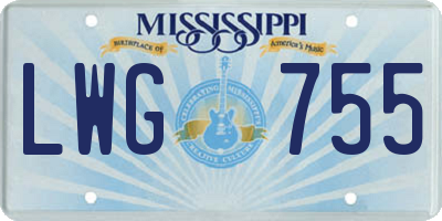 MS license plate LWG755