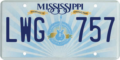 MS license plate LWG757