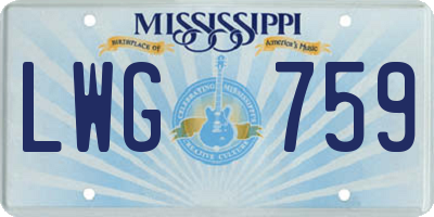 MS license plate LWG759
