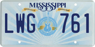 MS license plate LWG761