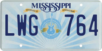 MS license plate LWG764