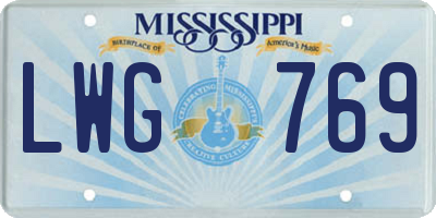 MS license plate LWG769